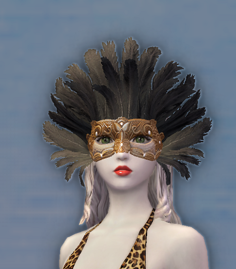 Máscara de plumas adornada